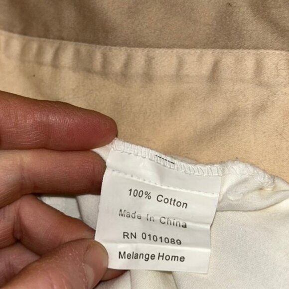 melange home FALL white sale khaki tan color block 2 standard pillowcases - Picture 2 of 3